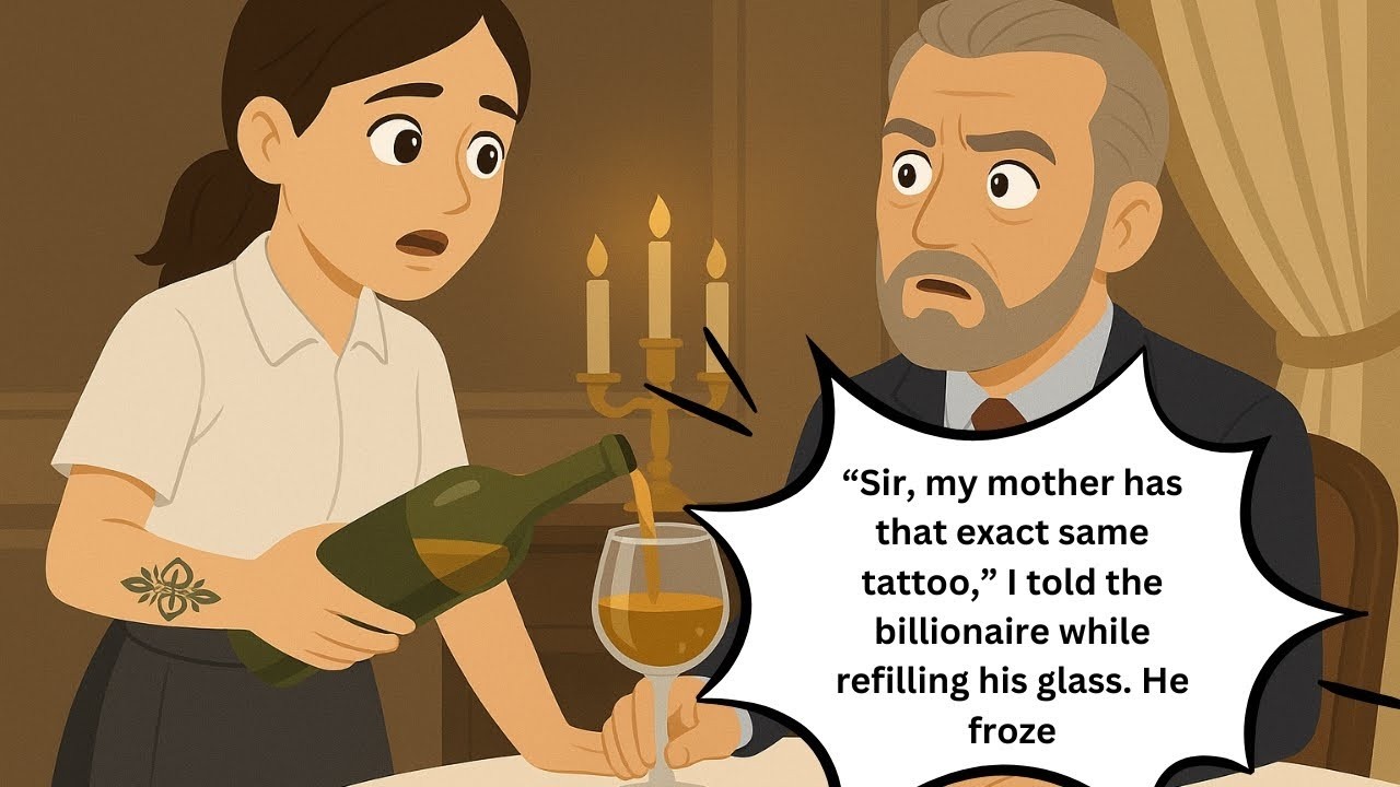 “Sir, my mother has that exact same tattoo,” I told the billionaire while refilling his glass  He