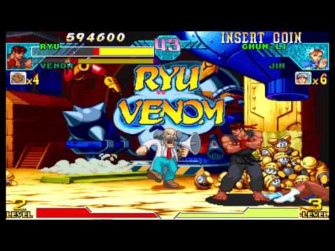 Marvel vs Capcom 1 ( Arcade ) - Ryu / Venom Playthrough ( June 17, 2017 )