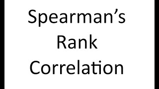 Spearmans Rank Correlaiton