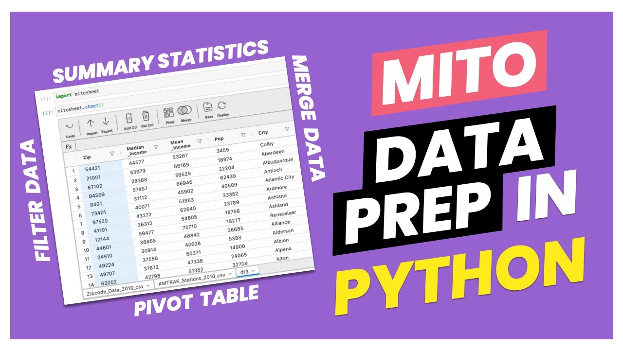 How to Use Mito for Pre-Processing Datasets in Python (Low Code Approach)