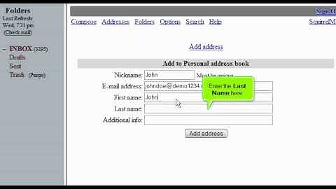 How to manage contacts in SquirrelMail
