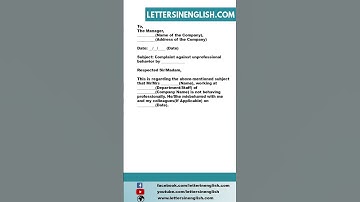Sample Complaint Letter Against A Person With Unprofessional Behavior