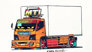 Menggambar Truk Termos Balap Basuri,Truk Oleng,MTI #truck