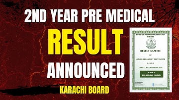 2nd year Pre Medical Result Announced Karachi Board 2025