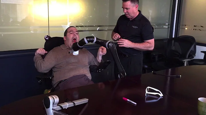 Man with Cerebral Palsy takes independent drink fo...