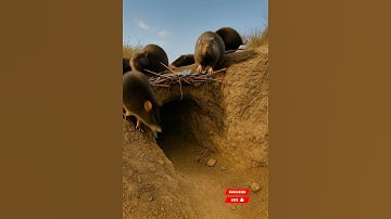 Shock! 😱💨 Run Moles Run! The Giant Python Is Coming! 🐭🐍🐾 #animals #wildlife #anime #aivideo