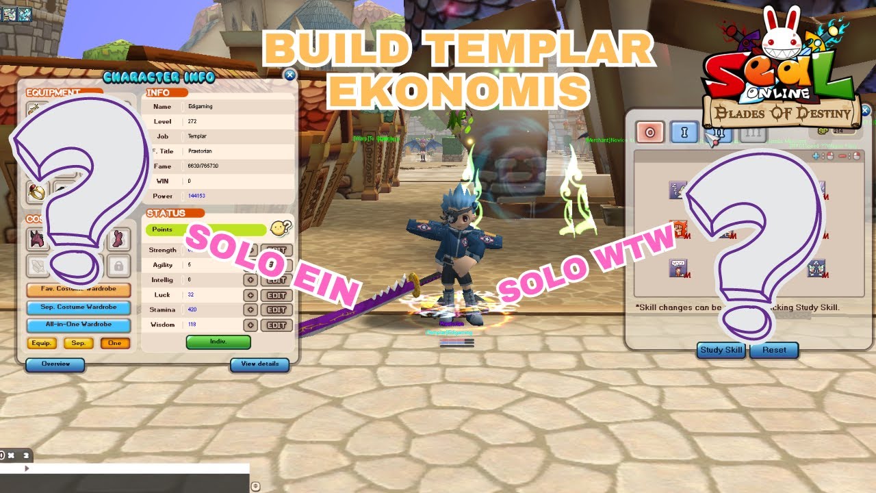 RECOMMEND BUILD AND SKILL TEMPLAR UNTUK DUNGEON (WTW) - SEAL ONLINE BOD