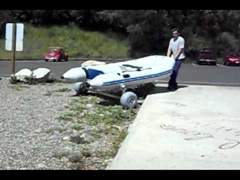 Wheeleez Boat Dolly rolling over Gravel and Curbs - YouTube
