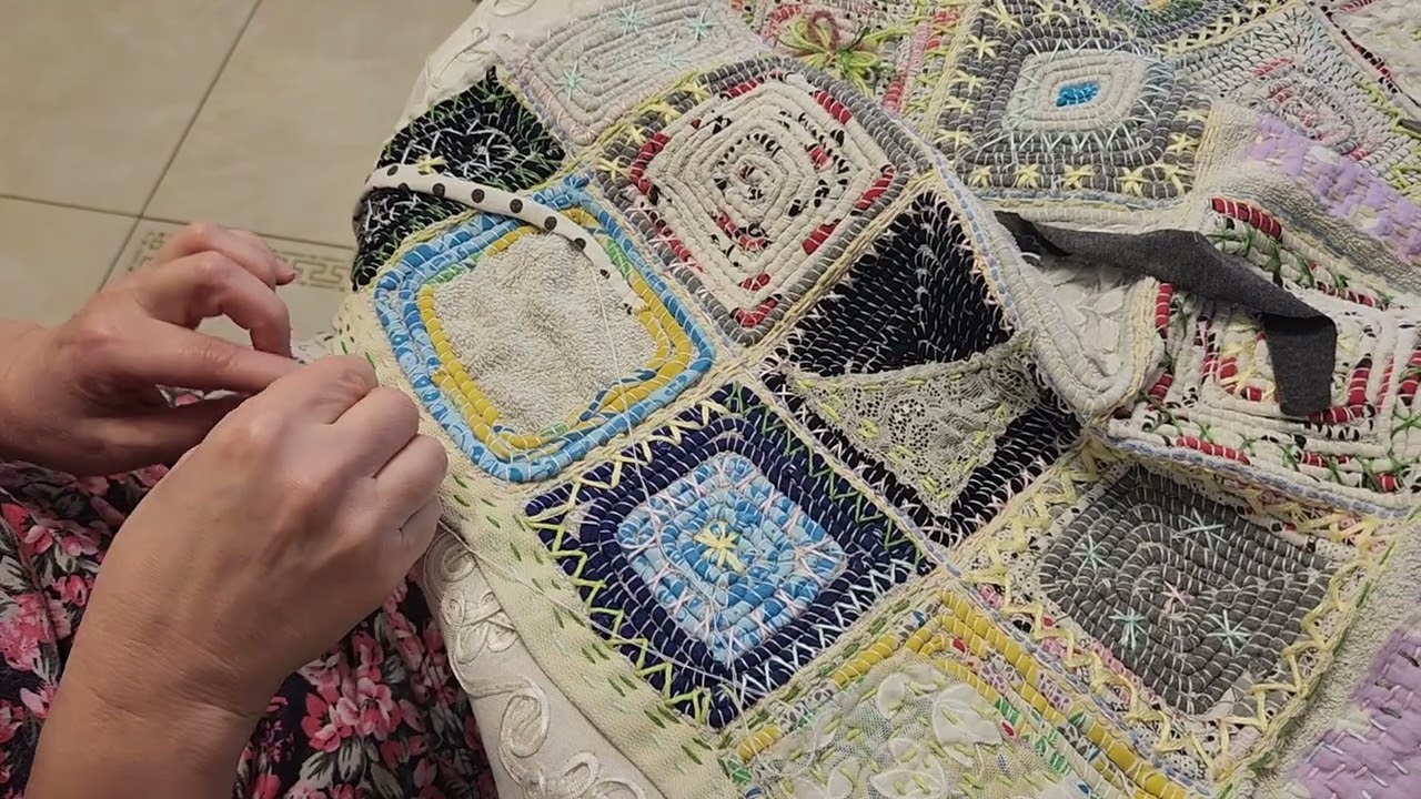 Как я пришиваю полоски к своим декоративным интерьерным изделиям//экопроект по утилизации вещей🪡🧵