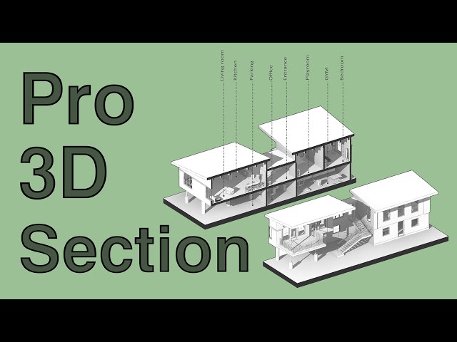 Sectionview3drevitarchitecturalmodelwithcustomrevitfamilies