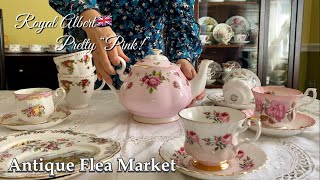 Shop with me for pretty teacups at popular antique market / Vintage Royal Albert