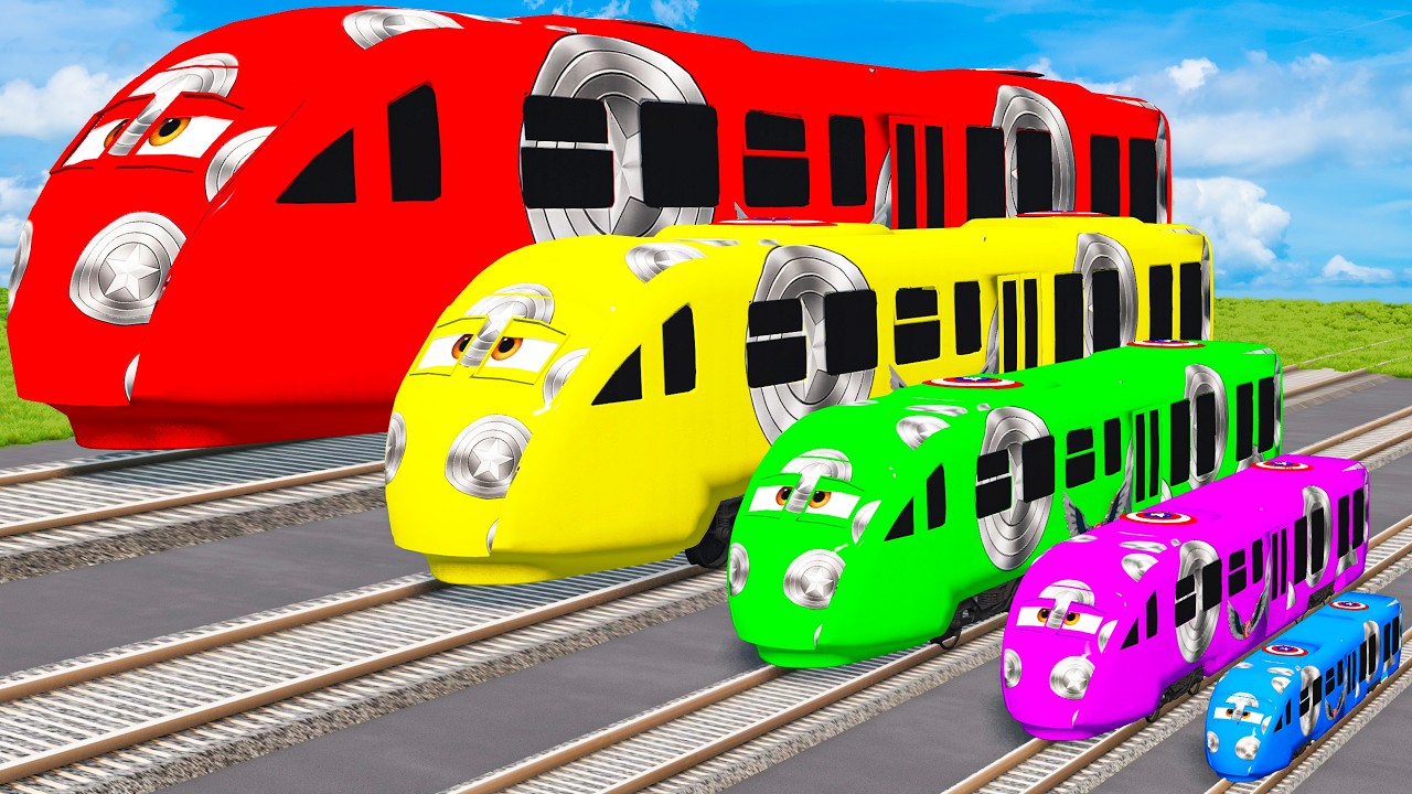 Big & Small Color Train Captain vs Train Thomas | BeamNG.Drive