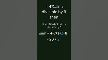 Find the value of Z for which the number 471Z8 is divisible by 9  #sainikschoolexam