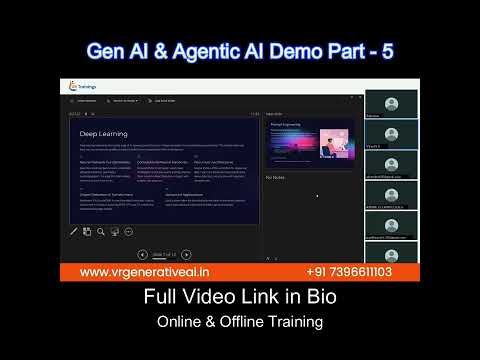 Deep Learning Overview | VR Trainings | Generative AI Training in Hyderabad | Demo Part - 5