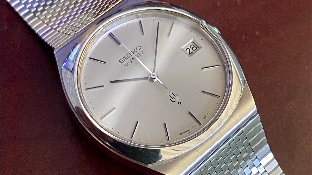 Vintage February 1977 Seiko Quartz 4122-8000 - 34mm Case - Fits up
