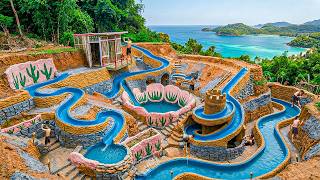 200 Days Building A Clay Water Park With 10m Slides U0026 Dig Deep Into The Ground Using Primitive Tools