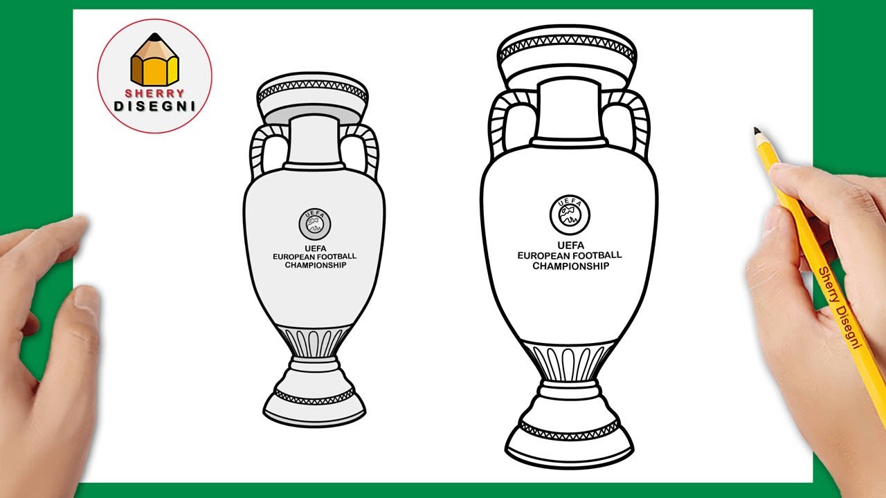 Come disegnare la Coppa del Campionato Europeo di calcio | Disegno Trofeo UEFA