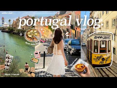 solo trip to portugal 🐠 exploring lisbon, so much good food, beach day, cafes, shopping, tinned fish