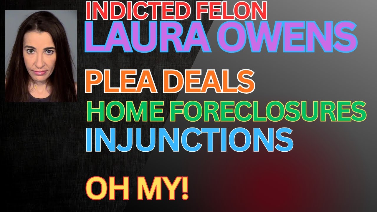 Laura Owens: Plea Deal, Home Foreclosure/auction, Injunctions!