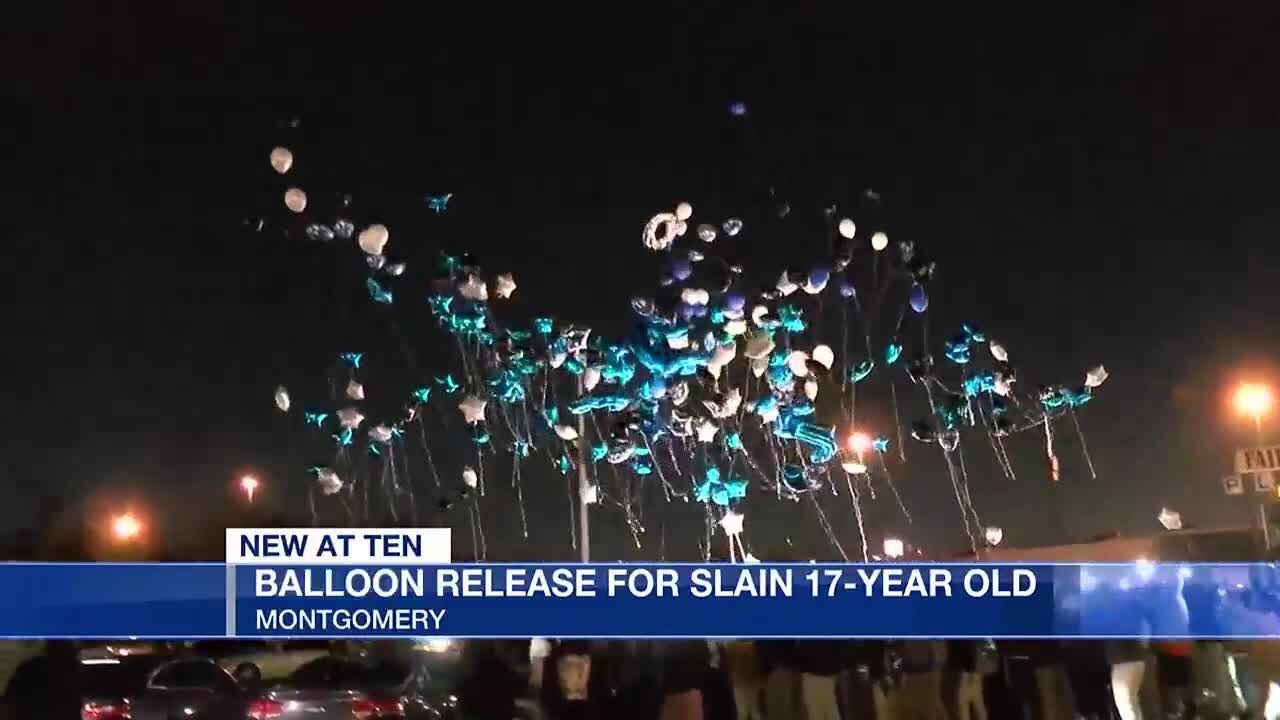 Balloon release held for slain Montgomery teen - YouTube
