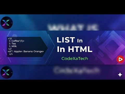 HTML List Tags Explained #10  || ul, ol & li in 5 Minutes!  || HTML Full Course || CodeXaTech