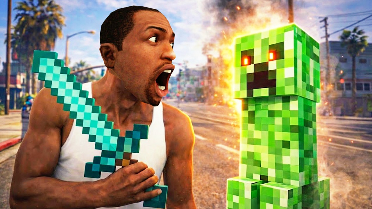 TRANSFORMEI O GTA SAN ANDREAS NO MINECRAFT