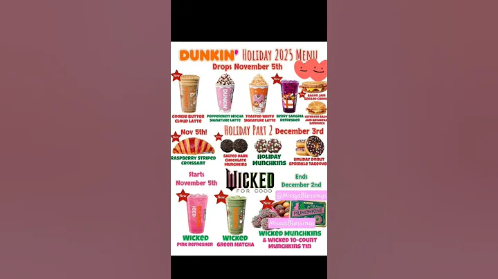 Dunkin' Donuts 2025 Holiday Menu Drops November 5th 😋 #dunkindonuts #menu