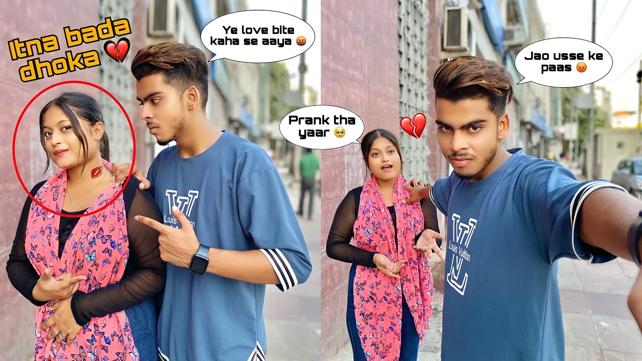 LOVE BITE PRANK ON BOYFRIEND ( GONE WRONG 😱 ) SARA RAAZ KHUL GAYA ...