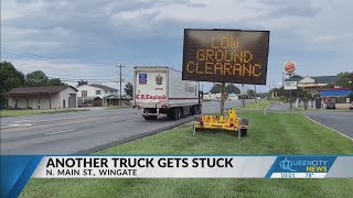 Despite signage, another truck gets stuck at Wingate rail crossing