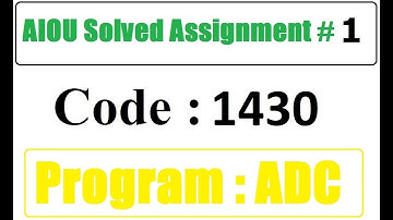 AIOU Code 1430 Solved Assignment No 1 Autumn 2025 | 03468885319