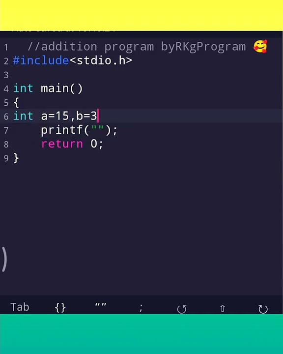 simple addition program in C language | sum of two number. #shorts # ...