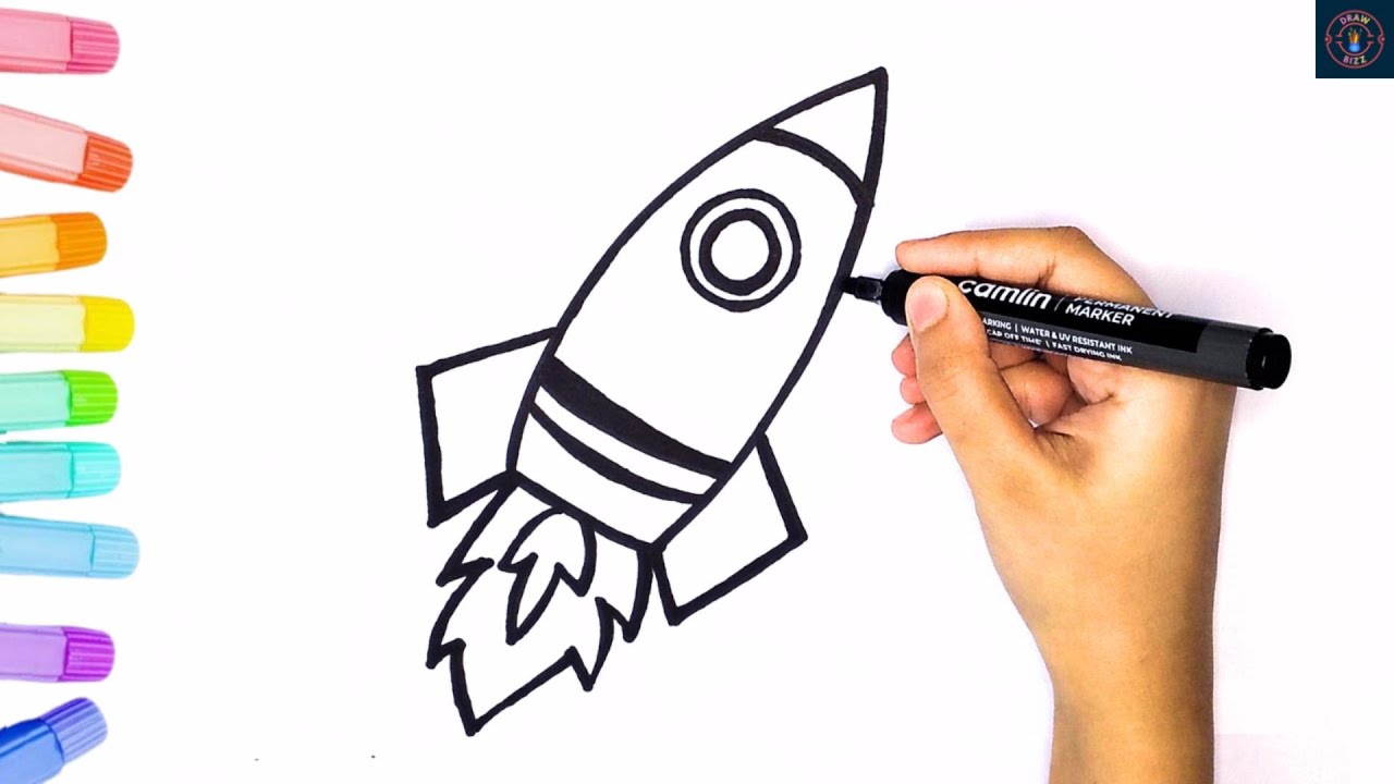 How To Draw a Rocket | Easy Step By Step Tutorial