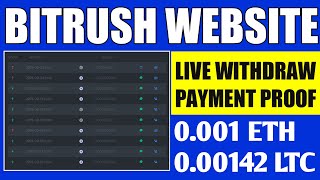 Bitrush 4Th Live Withdrawal Proof - 0.001 Litecoin And 0.00142 Eth - Get 5.1% Daily
