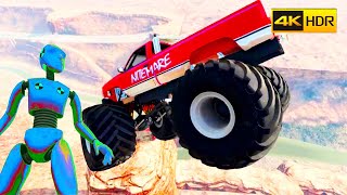 Cars vs Spinning Roller vs Giant Ramp 33 – BeamNG.Drive