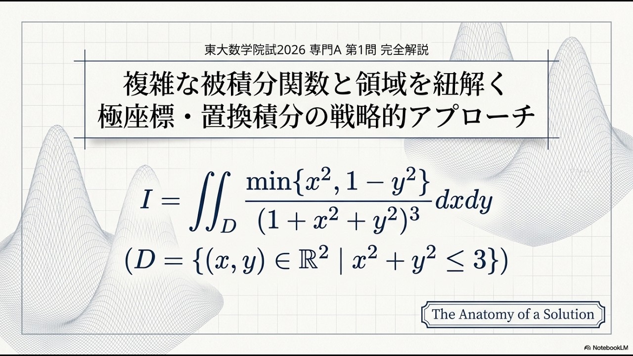 東大大学院入試 2026年度 数学 専門科目A 第1問：重積分 - YouTube