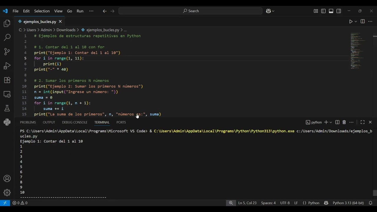 UTN - PROGRAMACION I - Python - Ciclos