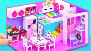 💜🦄Build Purple Miniature House for Cute Unicorn with Bedroom, Bathroom,Kitchen|DIY Miniature House