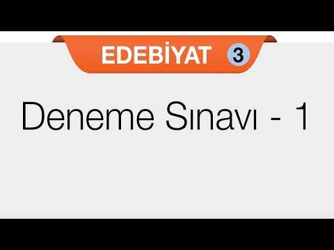 Türk Dili ve Edebiyatı 3 - Deneme 1