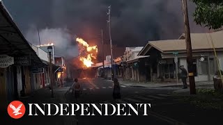 Maui: Lahaina’s historic Front Street burns as wildfires tear through town