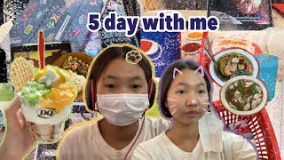 5 days vlog(3 holiday) wth me 🎞️💻🕯️เรียน+ดูหนัง+เดินตลาด+ซื้อของ+ร้องคาราโอเกะ+เล่นแบด | sunskmei