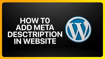 How To Add Meta Description In WordPress Website Tutorial