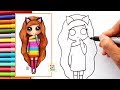 Aprende a dibujar una CHICA GATUNA Kawaii con Vestido de Colores | How to Draw a Cute Cat Girl