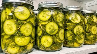 Crispy Sliced Pickles in Jars for Winter Storage