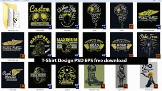 T-Shirt Print Design & Art EPS PSD bundle pack free download