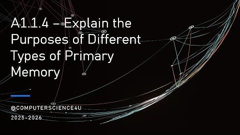 IB Computer Science Lesson 6 - A 1-1-4 Primary Memory types
