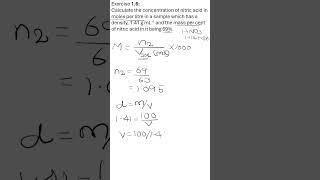 Calculation of molarity from mass percent