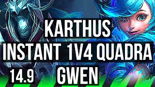 KARTHUS vs GWEN (JGL) | Instant 1v4 Quadra | EUW Master | 14.9