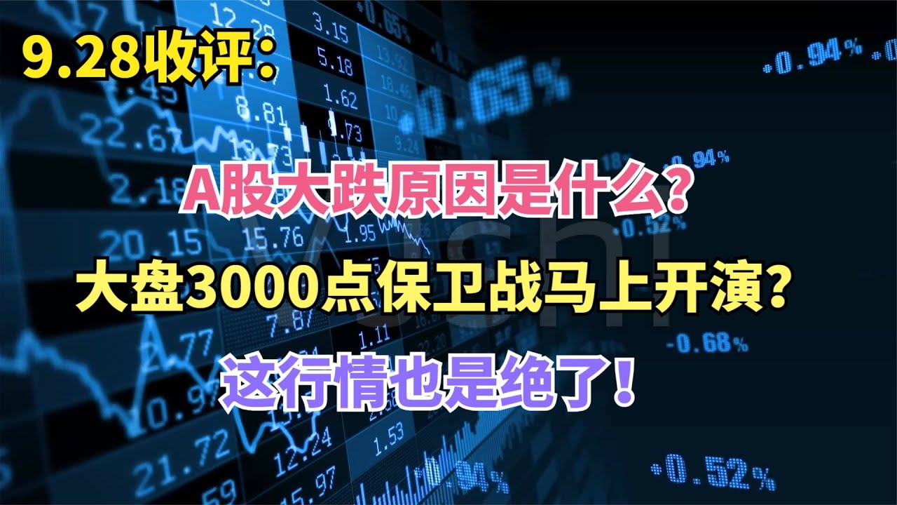 A股大跌的原因是什么?大盘3000点保卫战马上开演?这行情绝了! - YouTube