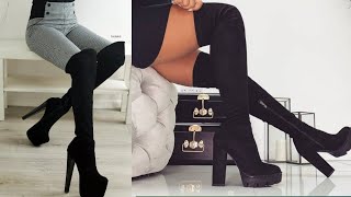 High Thigh Leather Ladies Shoestrendy Leather Ladies Boots