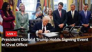 🔴 LIVE: U.S. President Donald Trump Holds Signing Event in Oval Office | AC13
